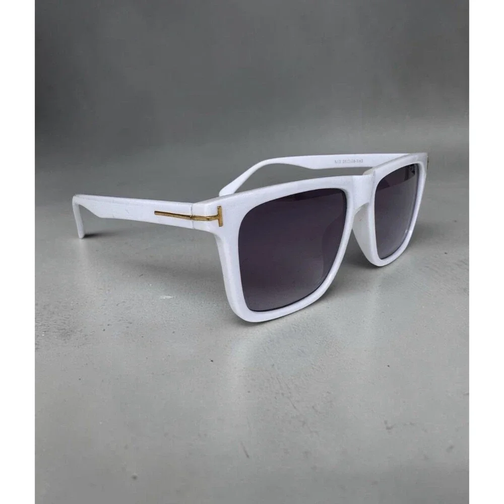 Tom Ford White Square Flat Top Sunglasses A12 55-18-143 | Made in Italy
